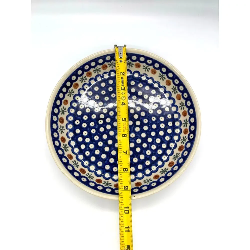 Boleslawiec Polish Pottery Pie Dish Plate Hand Made in Poland 9.5